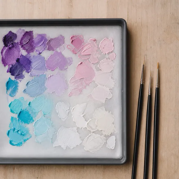 La palette humide du jour : violets et cyans.